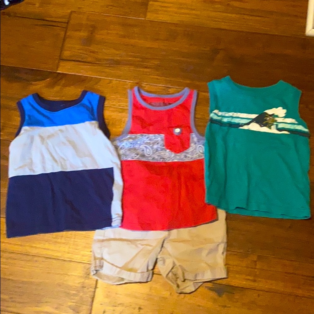 2T boys tank tops with khaki shorts